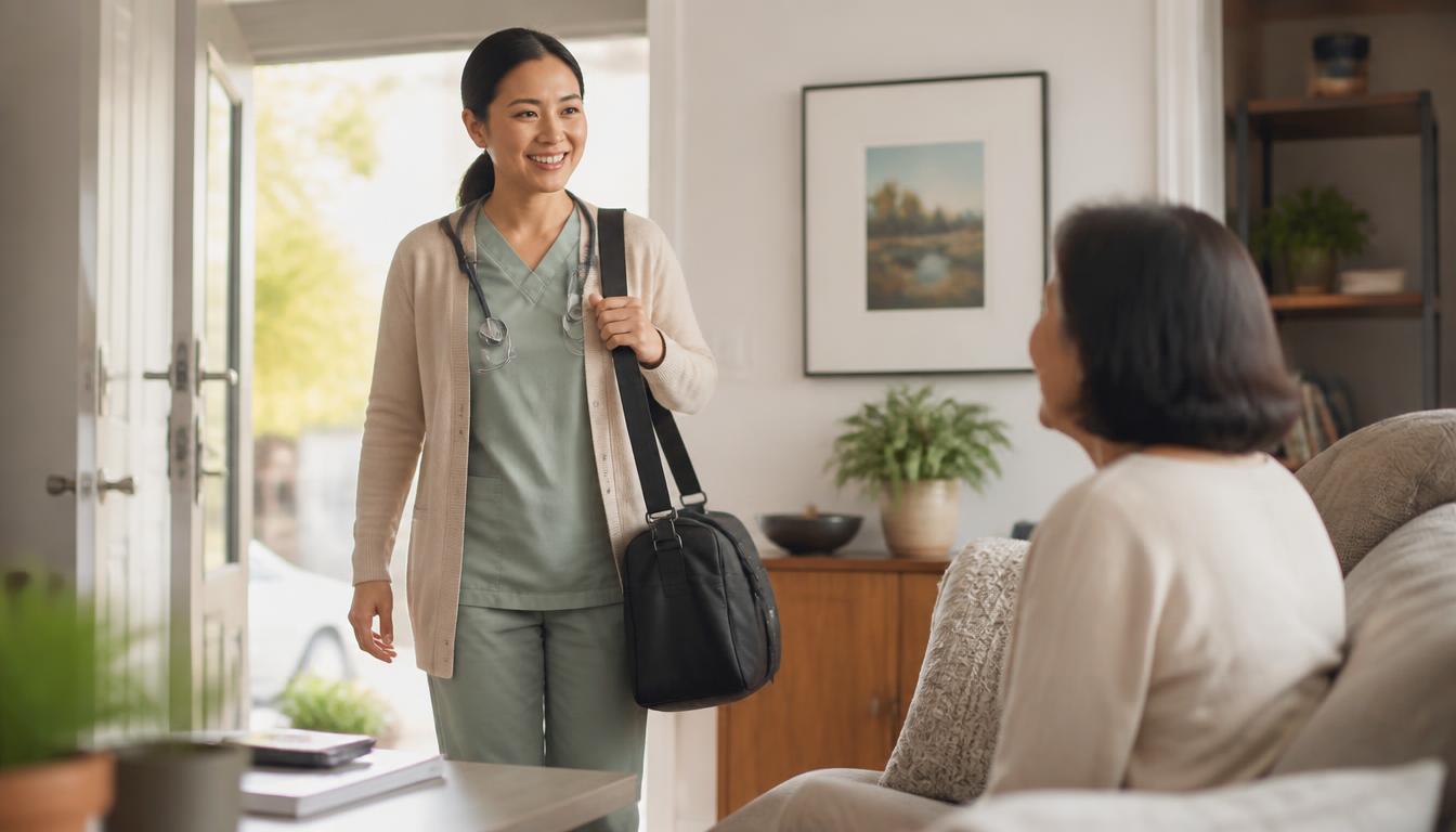 A Together Health clinician visiting a patient at home