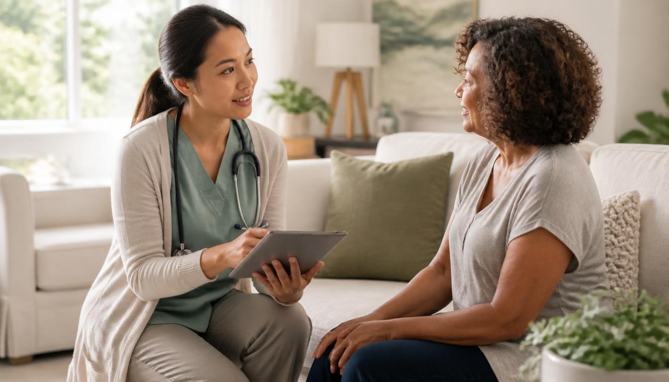 Clinician taking time with a patient
